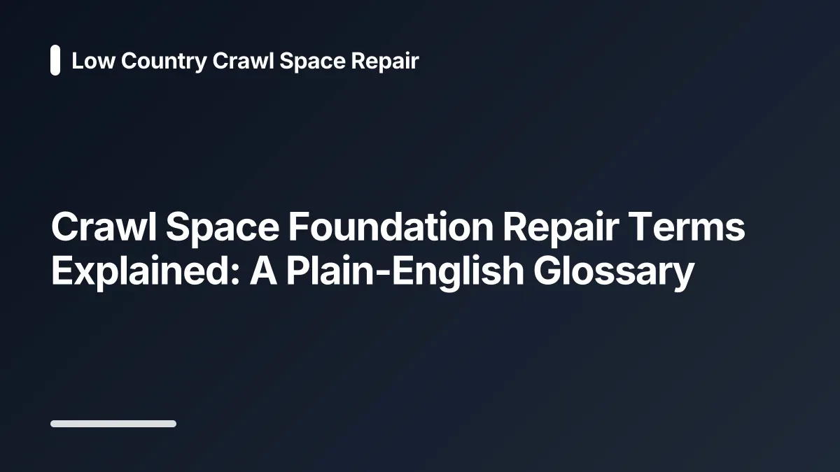 crawl space foundation repair glossary