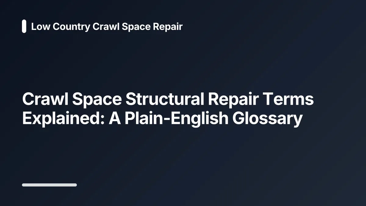 crawl space structural repair glossary