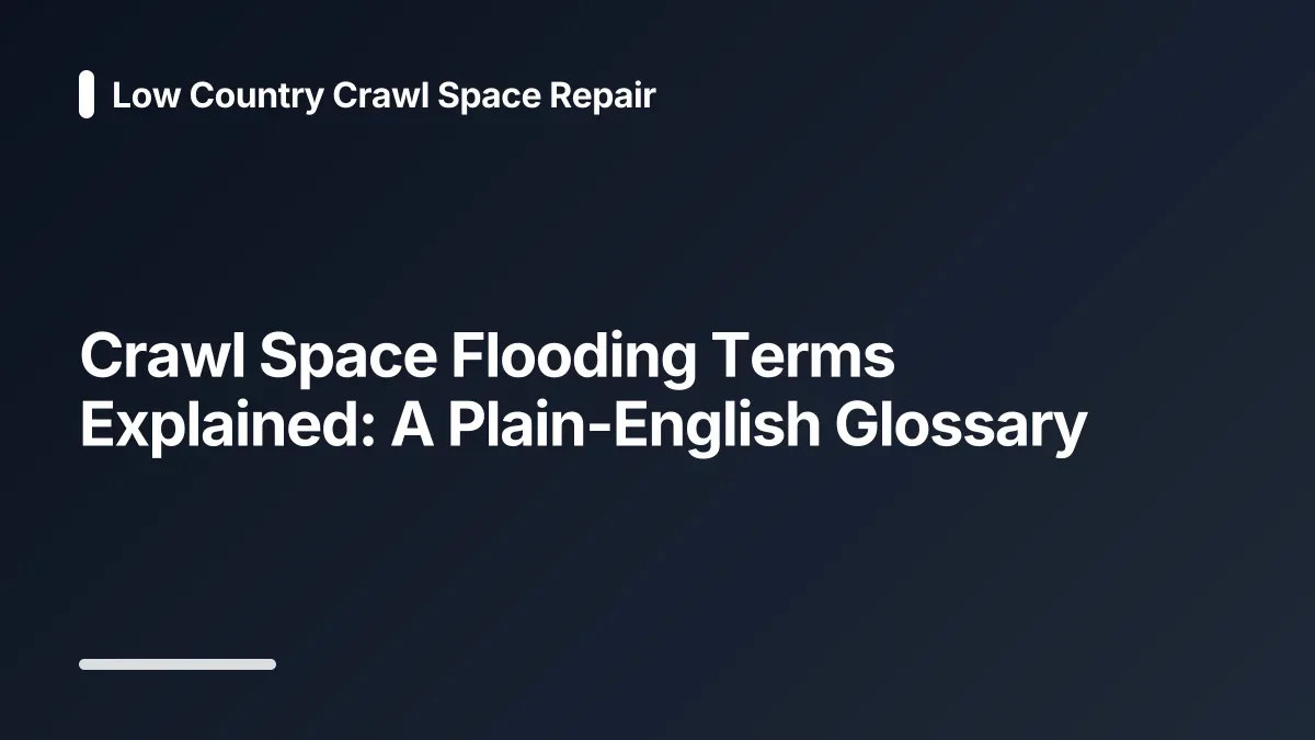 crawl space flooding glossary