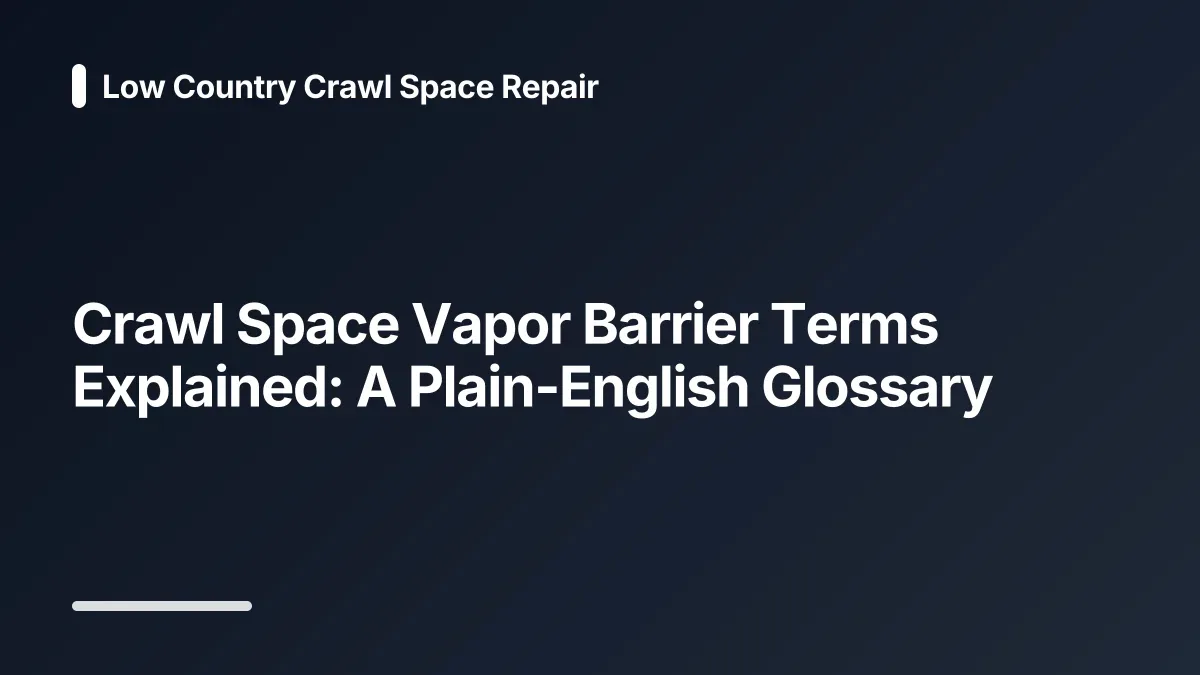 crawl space vapor barrier glossary