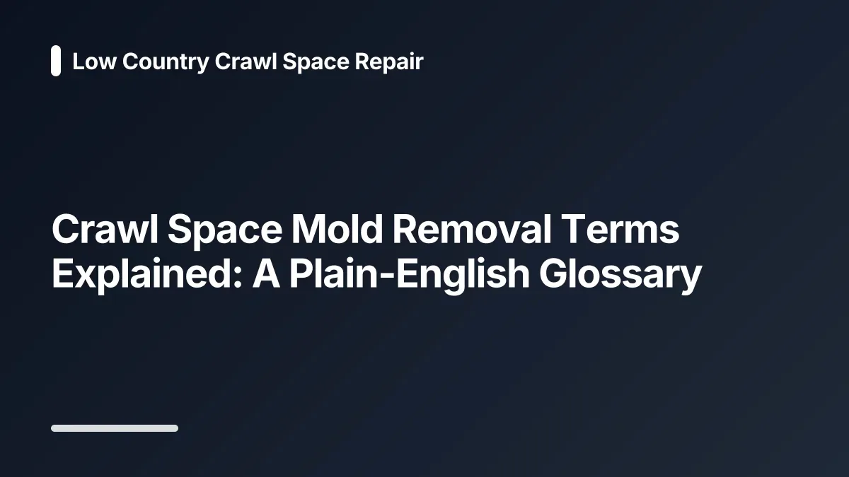 crawl space mold removal glossary