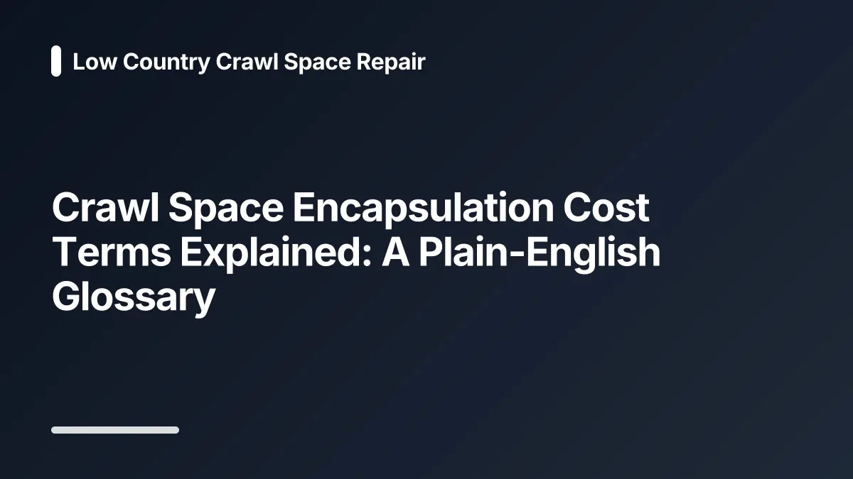crawl space encapsulation cost glossary